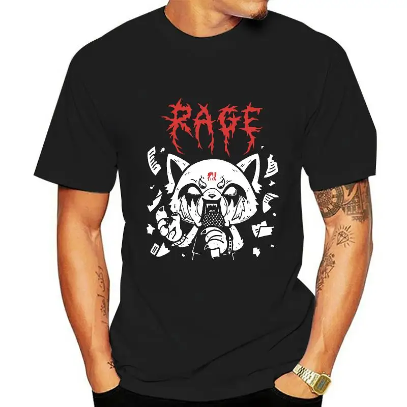 Металлическая футболка Aggretsuko с надписью Rage Mood Mug Death, 100% хлопок, европейский размер