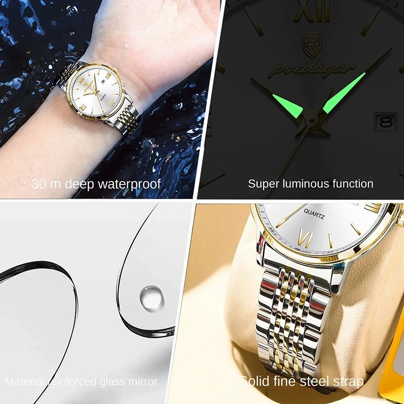 Women Watches Luxury Stainless Steel Watch for Women Fashion Casual Women's Bracelet Watches Waterproof Ladies Wristwatches
