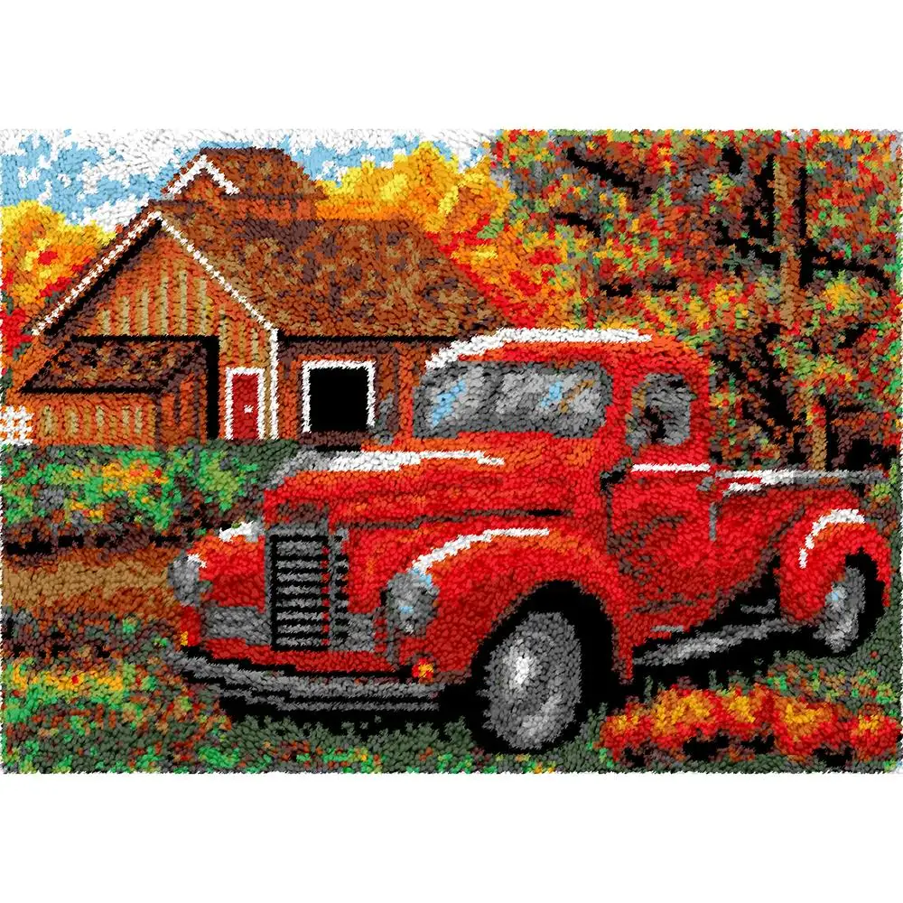 

Набор для гобелена, Набор для вышивки ковров с напечатанным рисунком, вязаные струны, коврики, сумка для рукоделия