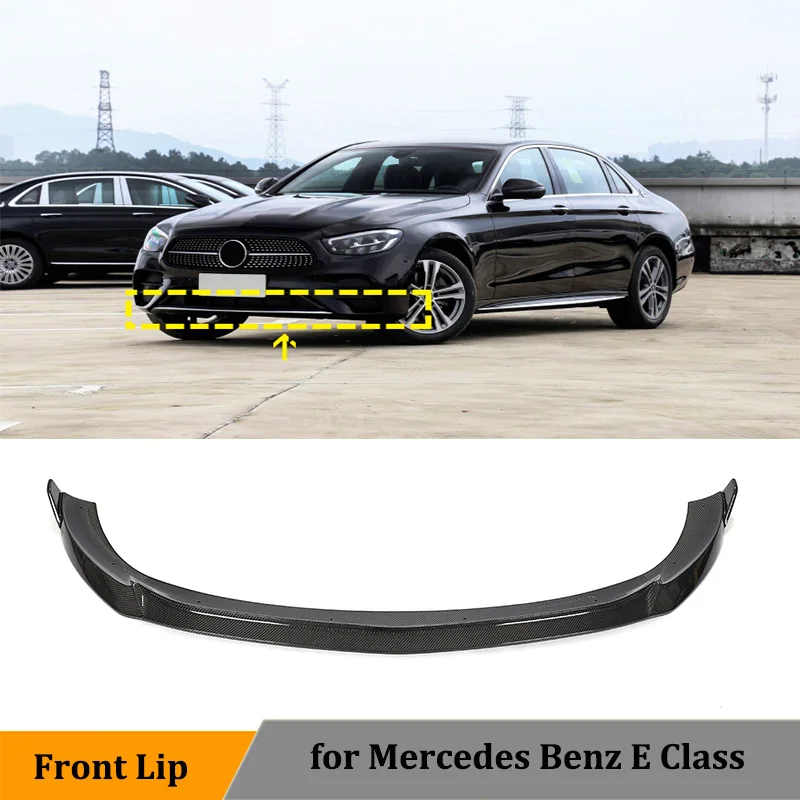 

Real Carbon Fiber Front Lip for Mercedes-Benz E Class W213 Sport E53 4 Door 2021 2022 Car Spoiler Chin Front Bumper Guard