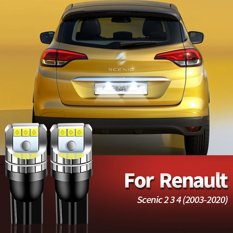 2 шт. Canbus 12 В светодиодный светильник номерного знака W5W T10 для Renault Scenic-2 3 4 2003-2020