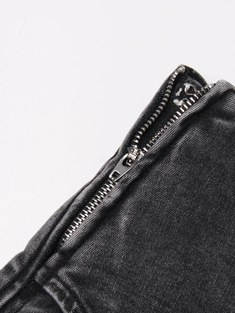 Female Fashion Clothing New High Waist Solid Minimalist Denim Patchwork Irregular Hem Short Skirts For Women