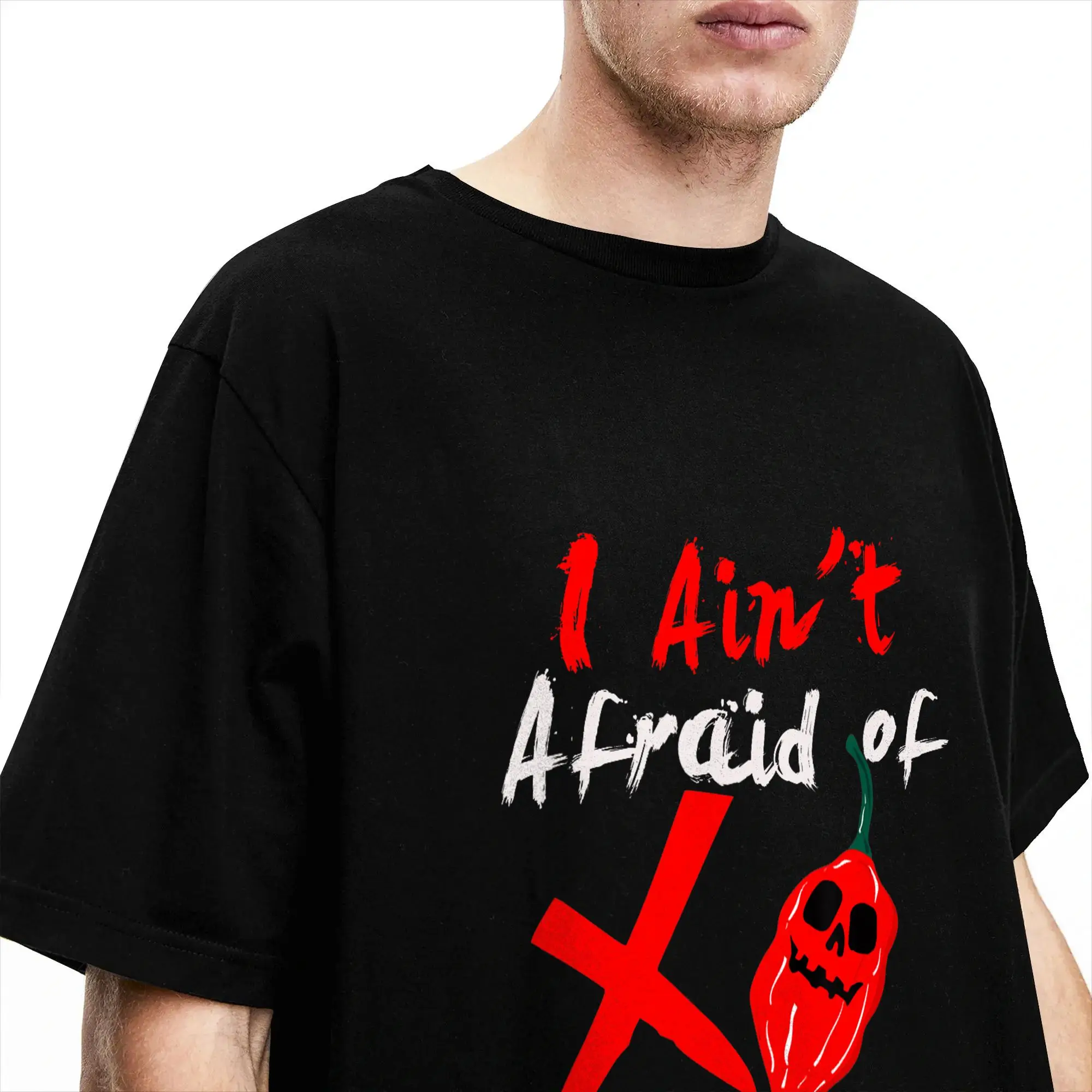 Фото Футболка Amazing Ain't Afraid of No Ghost Pepper Chili Head для мужчин, хлопковая футболка с круглым вырезом, футболка с короткими рукавами, одежда 6XL №3