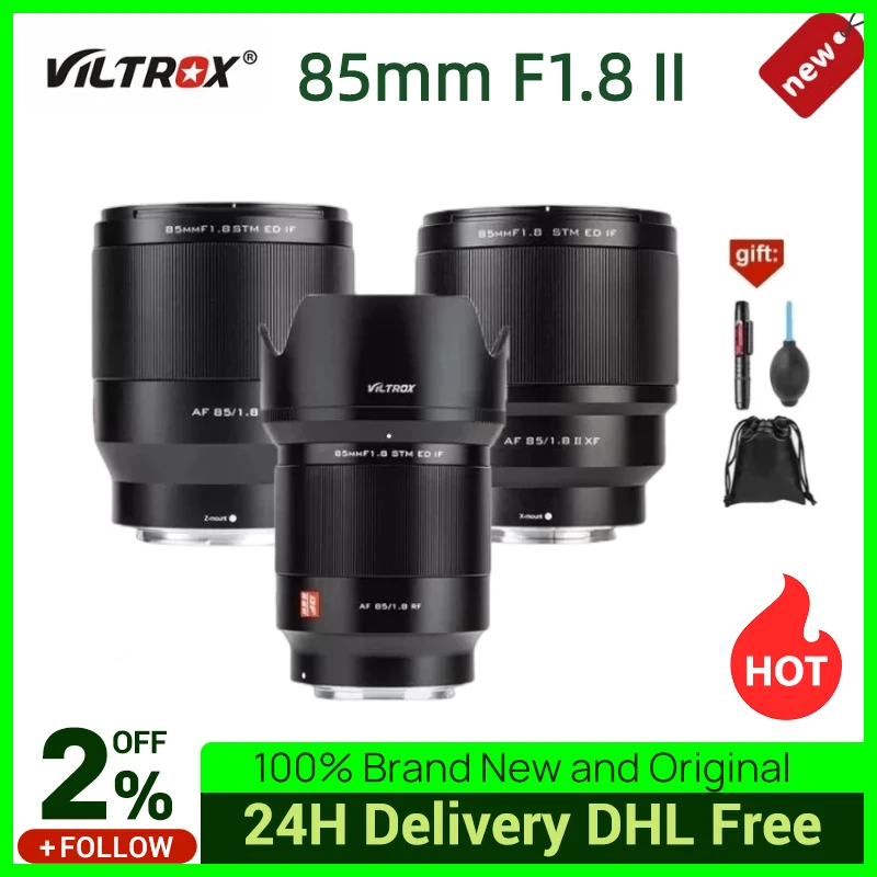 

Объектив VILTROX 85 мм F1.8 II для Fuji с большой диафрагмой AF Canon для Sony FE 85 мм F/1,8 Nikon Z Mount Camera