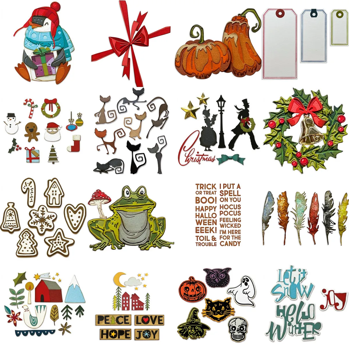 

Christmas Cutting Dies No Clear Stamps For Album Scrapbooking Material Crafts Supplies Greeting Card DIY Halloween 2022 New