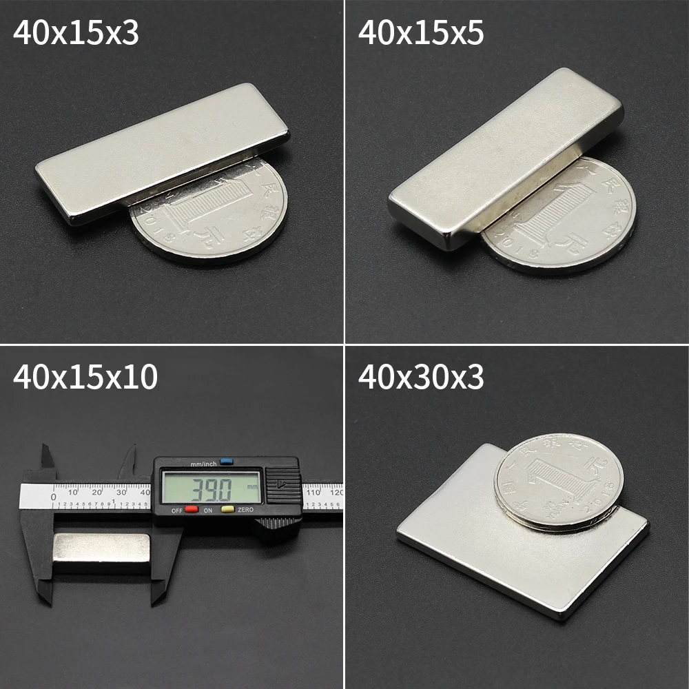 40x15x3 40x15x5 40x15x10 40x30x3 40x20x3 40x20x4 40x20x6 40x25x10 мм Неодимовый магнит N35 Постоянный