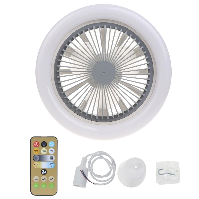 

Светодиодсветильник лампа R2LB, 86-265 в, E27, 30 Вт, с дистанционным управлением, таймером, потолочный вентилятор 10,2 дюйма для дома, офиса, общежития, магазина