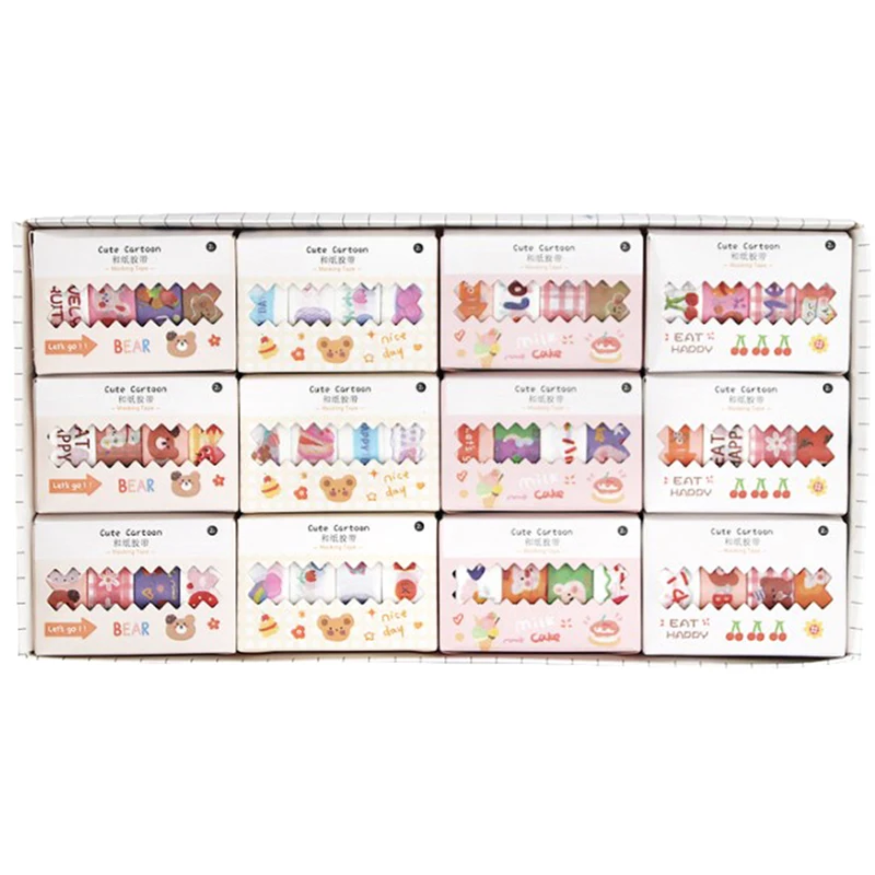 

4 рулона, искусственная Милая Корейская канцелярская декоративная клейкая лента, искусственная Маскировочная лента для скрапбукинга