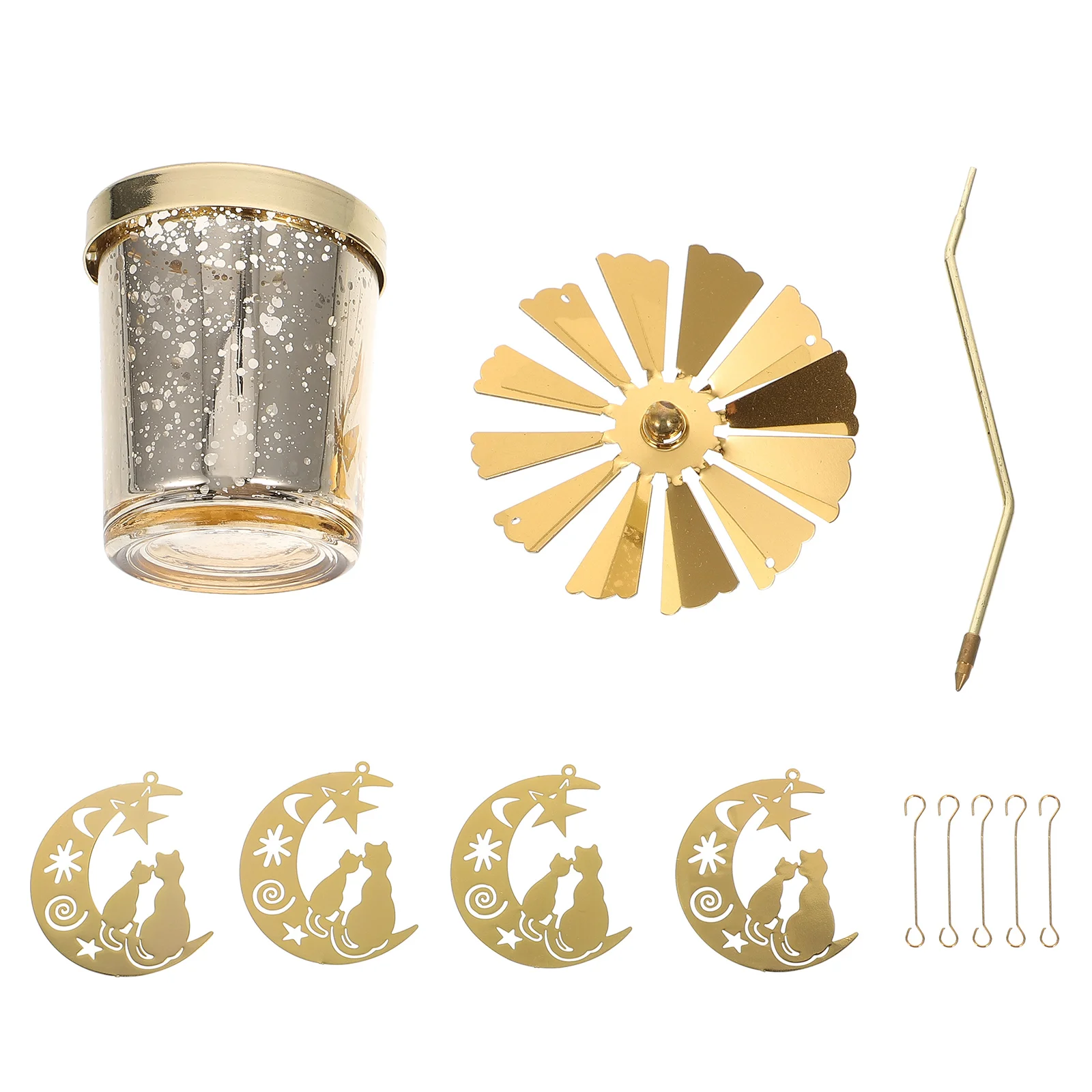 

Holder Candlestick Tea Metal Light Rotating Rotary Stand Tealight Christmas Carousel Snowflake Decorative Decoration Holders