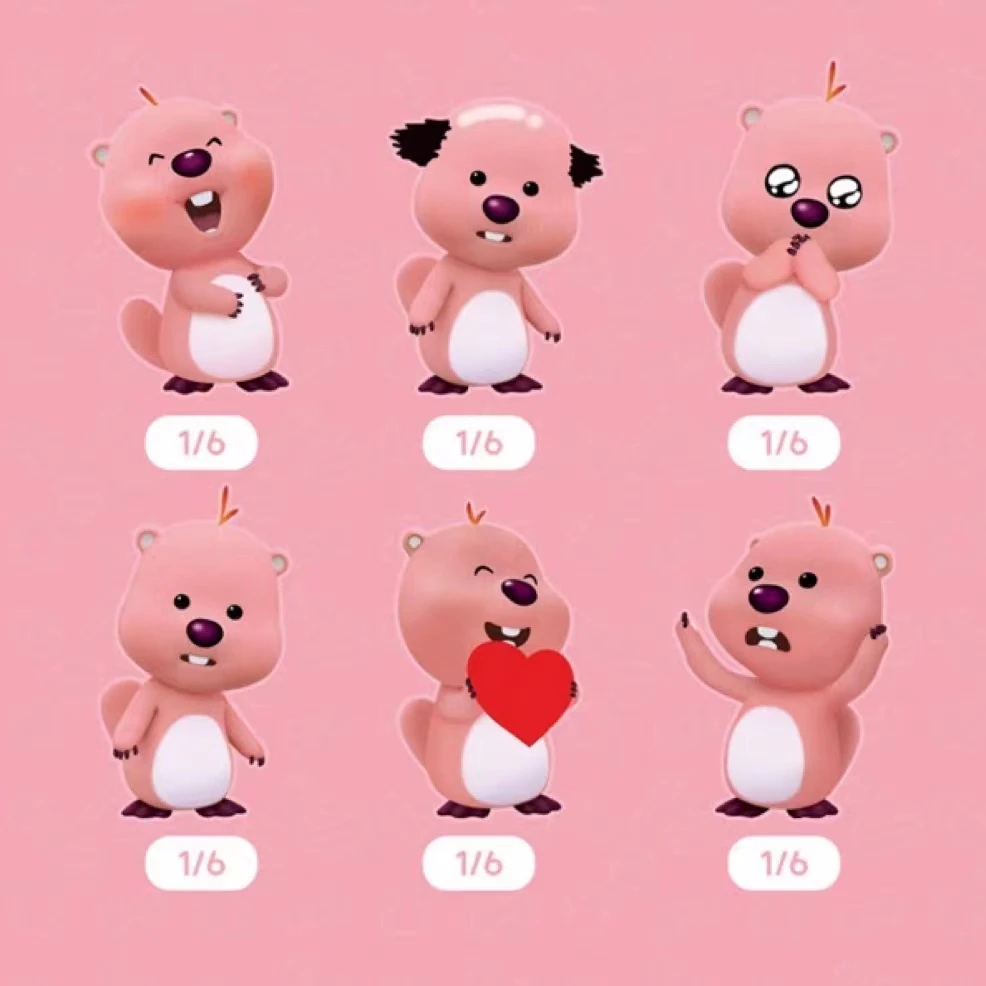 

Zanmang Loopy Pink Beaver Loopy Series Blind Box Cute Model Doll Toys Figure Kawaii Ornaments 100% Original Gift Collection