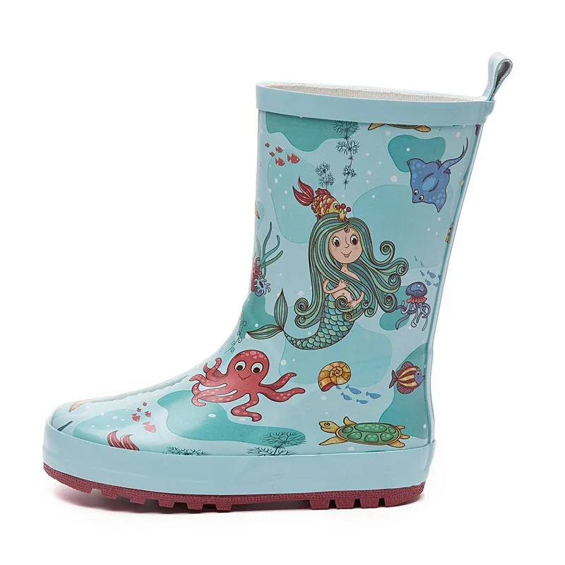 

Fashion New Children's Rain Boots Rubber sole Kids Cartoon Printed boots Boots Boys Waterproof Shoes Girls SYC002