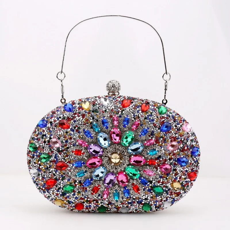 Diamond Inlaid Messenger Dinner Dress Bag Women's Wedding Cheongsam Versatile Party Banquet Handbag Woman Glitter Bling Purses