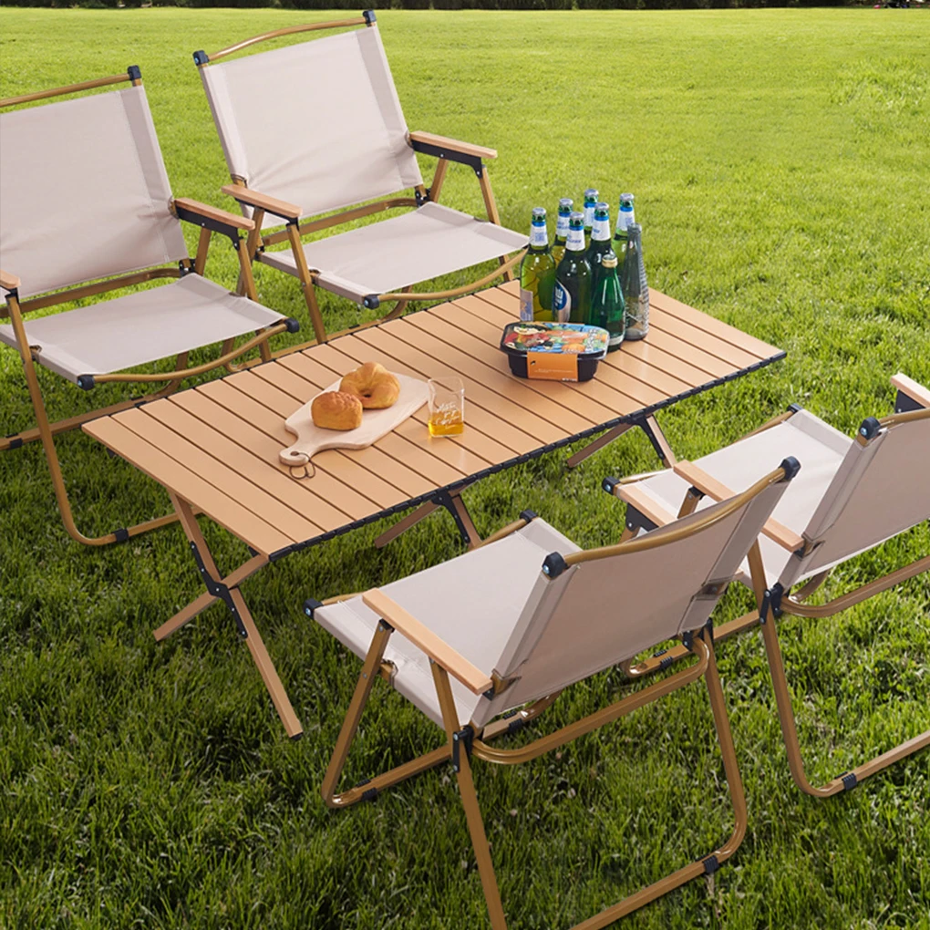 Бежевый черный стул для кемпинга портативный уличный складной из алюминиевого