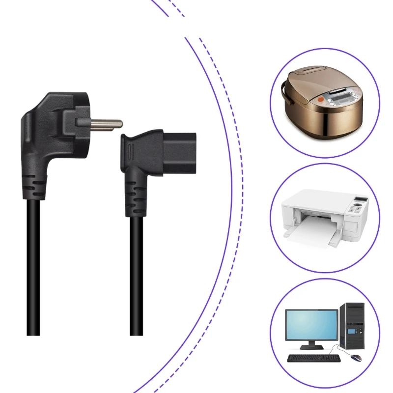 J6PA ПВХ-изоляция EU4 8 мм с кабелем адаптера питания IEC320C13 длина правого изгиба 1 м