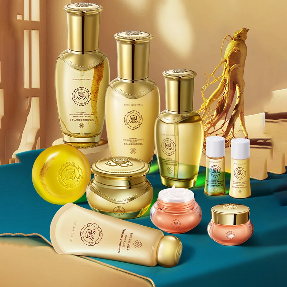 

Black Lingzhi Ginseng Extract Facial Skin Care Set Face cream Face Moisturiz Anti-wrinkle Whitening Lotion Face Care Tonic Cream
