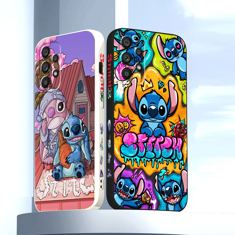 

Oil Painting Art Stitch Cute Phone Case For Samsung A73 A53 A54 A34 A14 A13 A03 A03S A72 A52 A32 5G Liquid Left Rope TPU Cover