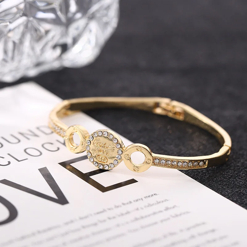 Японский и корейский простой дизайн двойной t Классический Открытый браслет с