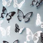 18 шт.лот, 3D эффект, хрустальные бабочки, наклейка на стену, красивая бабочка, наклейка на стену для детской комнаты, наклейки на стену, украшение для дома