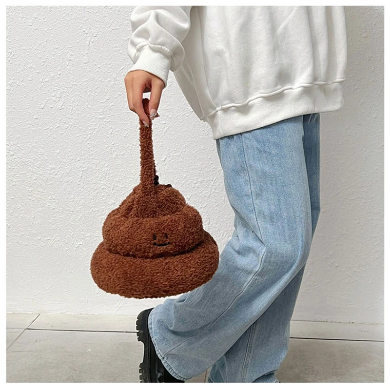 Cute cartoon fluffy drawstring bag kawaii portable Soft Coin Purse Storage Bag Organizer Casual Travel handbag For Girls