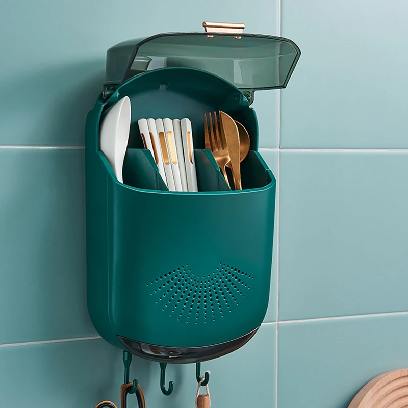 

Multifunctional Kitchen Storage Holder Spoon Fork Chopstick Tableware Organizer Wall Mounted Racks Kitchen Accessories