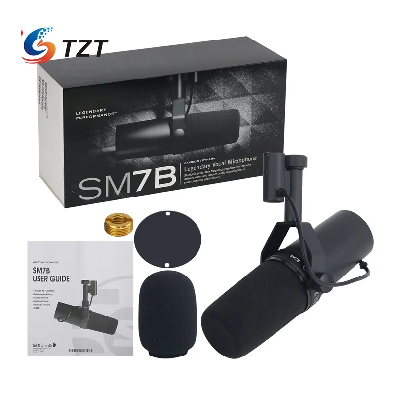 

TZT SM7B Cardioid Dynamic Microphone Wired Vocal Microphone for Shure Live Stage Recording Podcasting