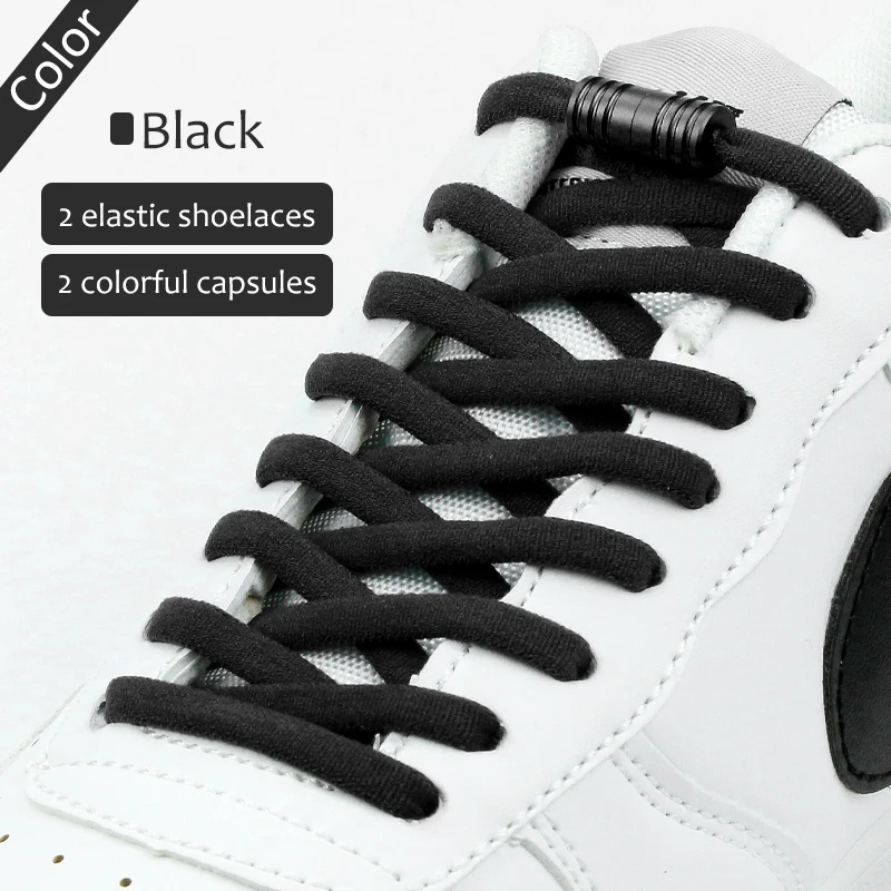 

2023 New Elastic No Tie Shoelaces Semicircle Shoe Laces For Man and Women Sneakers Quick Lazy Metal Lock Laces Shoe Strings