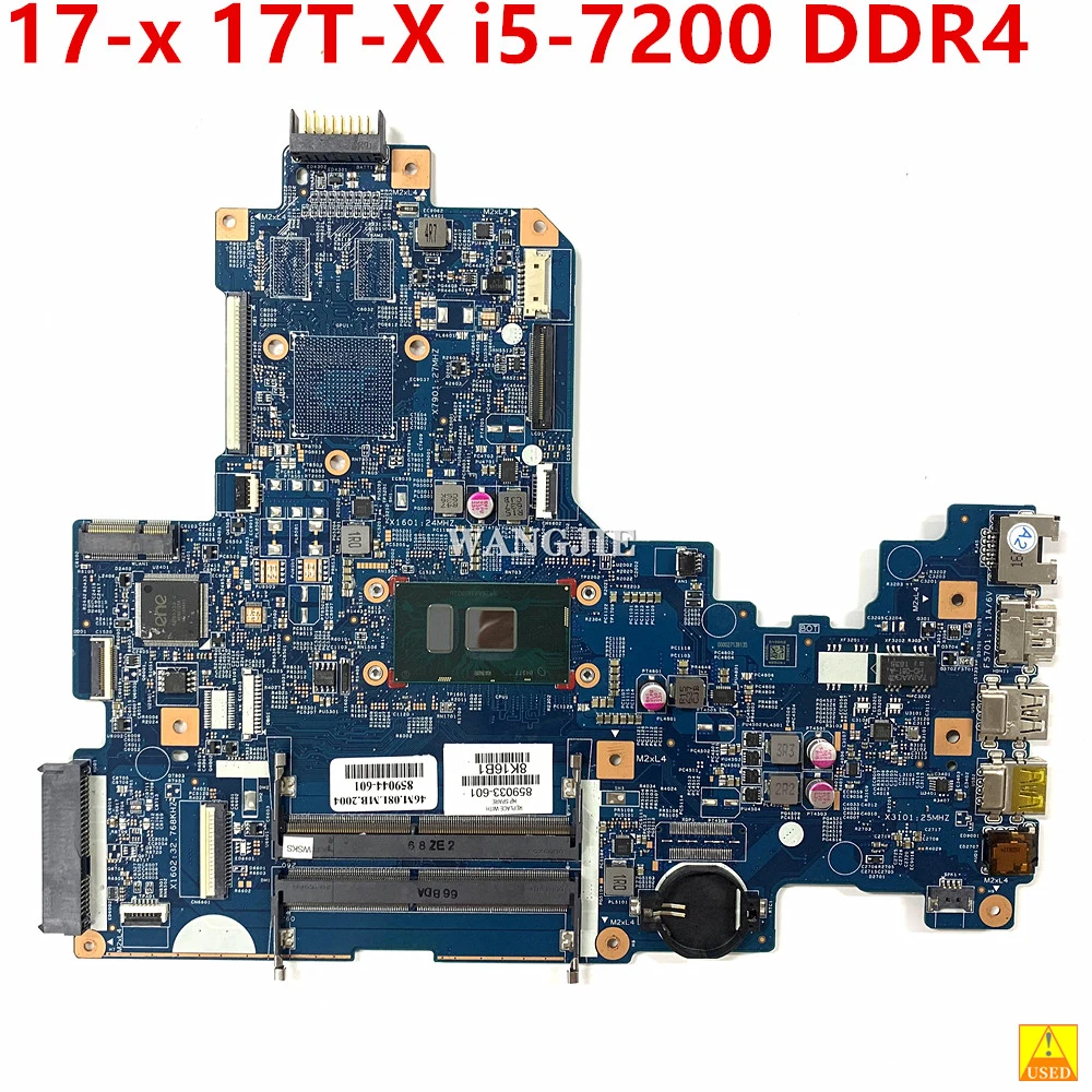 Б/у материнская плата 859033-501 для ноутбука HP 17-x 17T-X 17-x114dx 859033-001 859033-601 448.08E01.0021 15289-2 с процессором i5-7200
