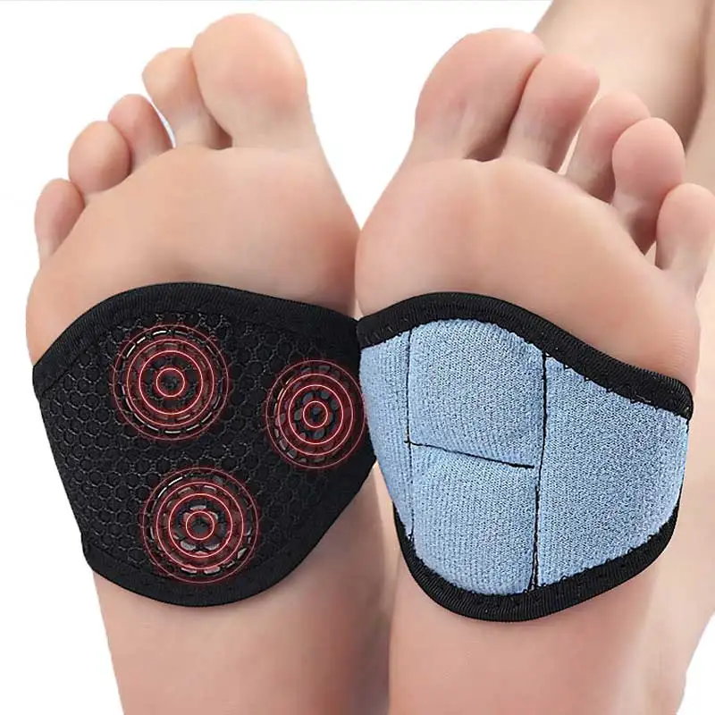 

2 Pairs Magnetic Compression Cushioned Arch Support Brace Plantar Fasciitis Sleeves for Pain Relief & Sore Flat Feet Heel Spurs