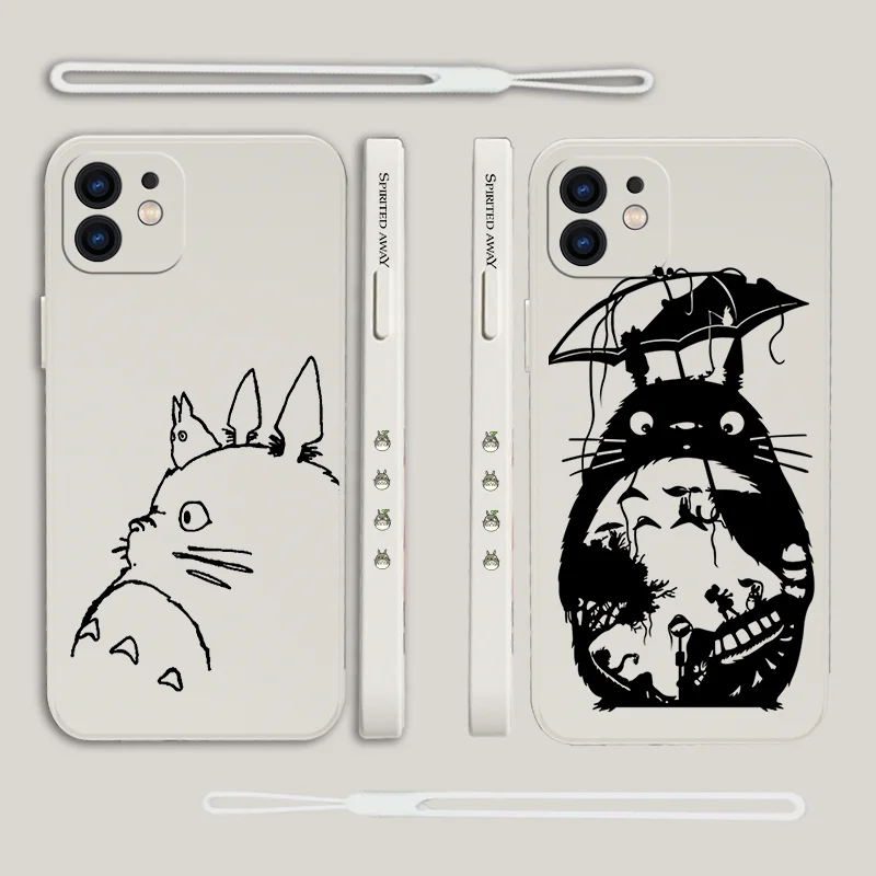 

Spirited Away My Neighbor Totoro Phone Case For Xiaomi Redmi Note 12 11T 10 10S 9 10C 9A 9C 9T K40 K50 K60 4G 5G With Hand Strap