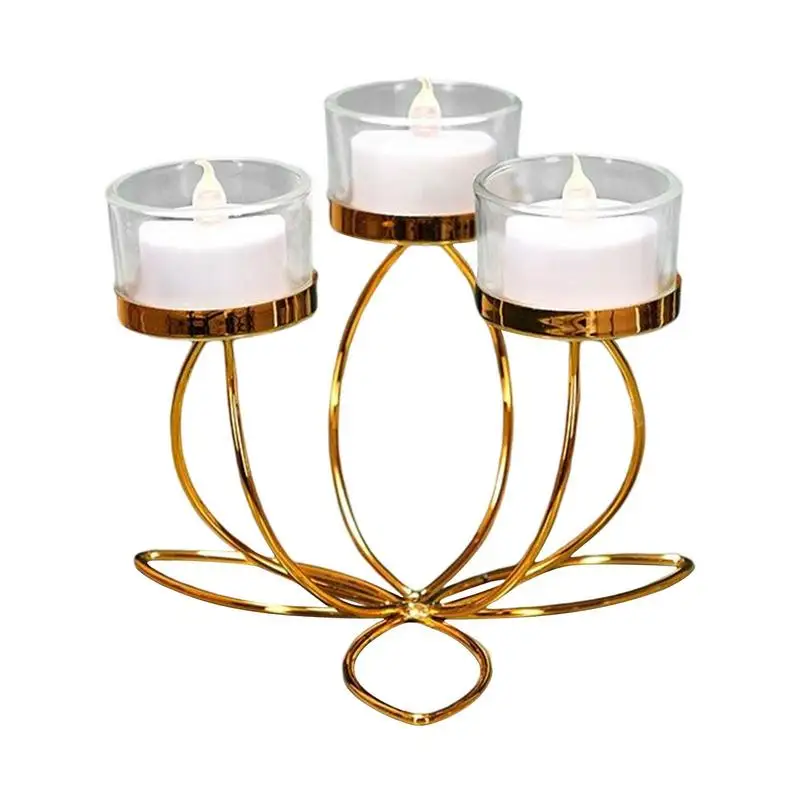 S Romantic Flower Shape Candlelight Holders Simple Candlestick Holders Candlelight Dinner Props For Wedding