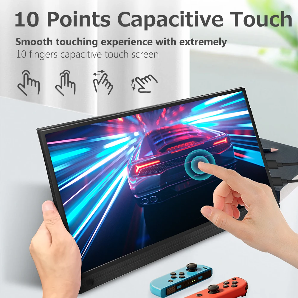 Портативный монитор IPS сенсорный экран 15 6 дюйма 1080P USB C HDMI-совместимый игровой