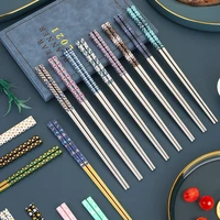 1 pair stainless steel chopsticks non slip food sticks sushi chopsticks chinese tableware accessories household kitchen tools
