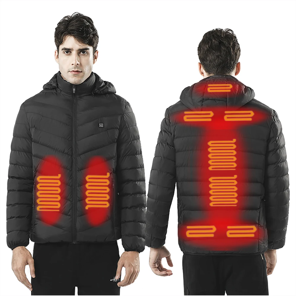 

Heated Vest Jacket Washable Usb Charging Hooded Cotton Coat Electric Heating Warm Jacket Outdoor Camping Hiking Heated Jacket