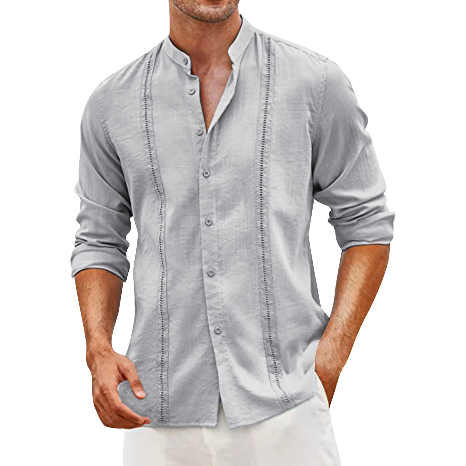 

2023 New Men's Casual Blouse Cotton Linen Shirt Loose Tops Long Sleeve Tee Shirt Spring Summer Autumn Casual Handsome Men Shirts