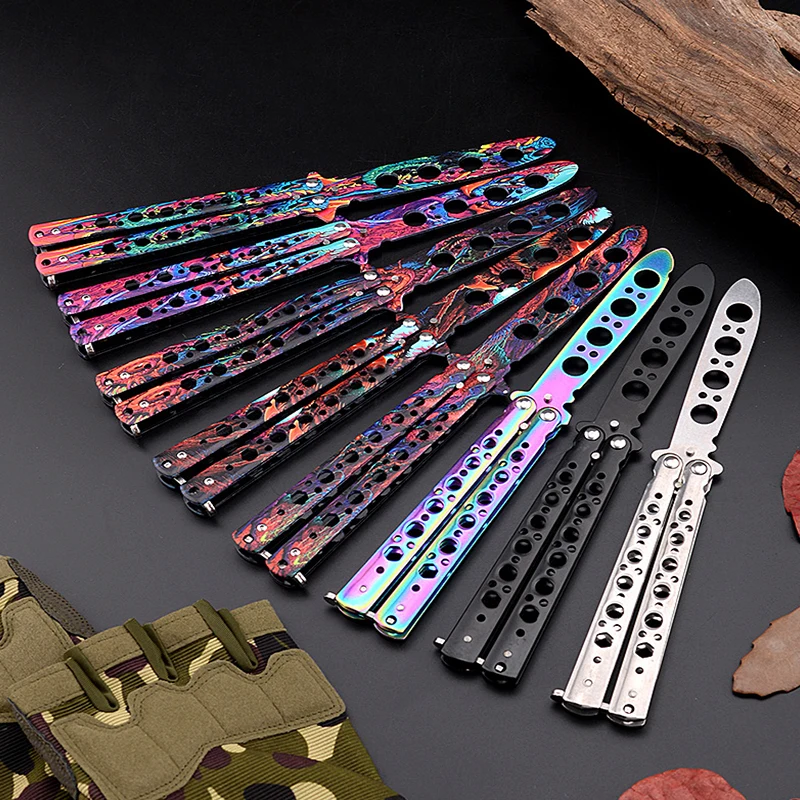 Portable Folding Butterfly Knife CSGO Balisong Trainer Unedged Stainless  Steel Butterfly Knife Training Tool for Outdoor Games