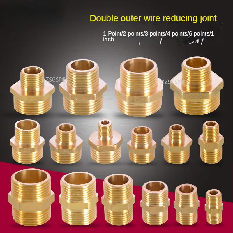 

1/8 1/4 3/8 1/2 3/4 1 BSP Brass Pipe Hexagonal Connector Quick Connector Male To Male Thread Water-Oil Pneumatic Connector