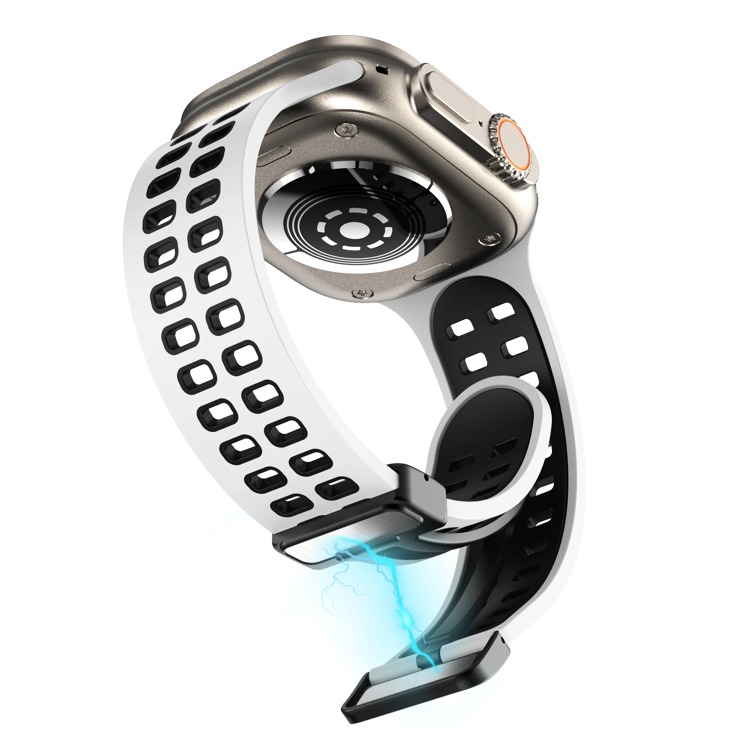 Silicone Strap For Apple Watch band ultra 49mm 44mm 45mm 41mm 40mm 38mm 45 mm Magnetic Buckle Bracelet iWatch series 7 3 6 se 8