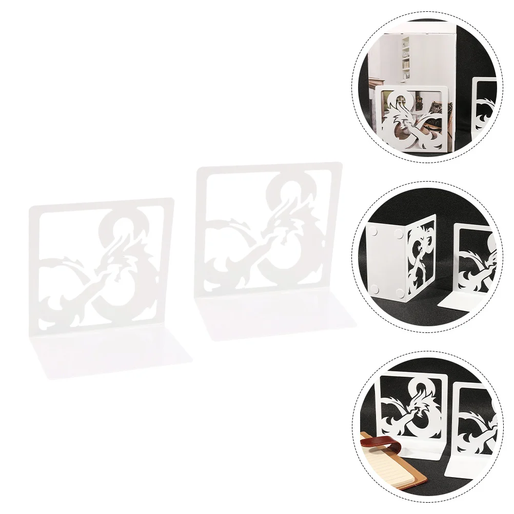 

2Pcs Metal Book Stand Desktop Book Stand Tabletop Bookend Desktop Book Rack