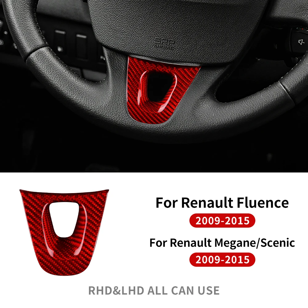 

Наклейка из настоящего сухого углеродного волокна для Renault Fluence Megane 3 RS Scenic 2009 2010 2011 2012 2013 2014 2015, отделка рулевого колеса автомобиля