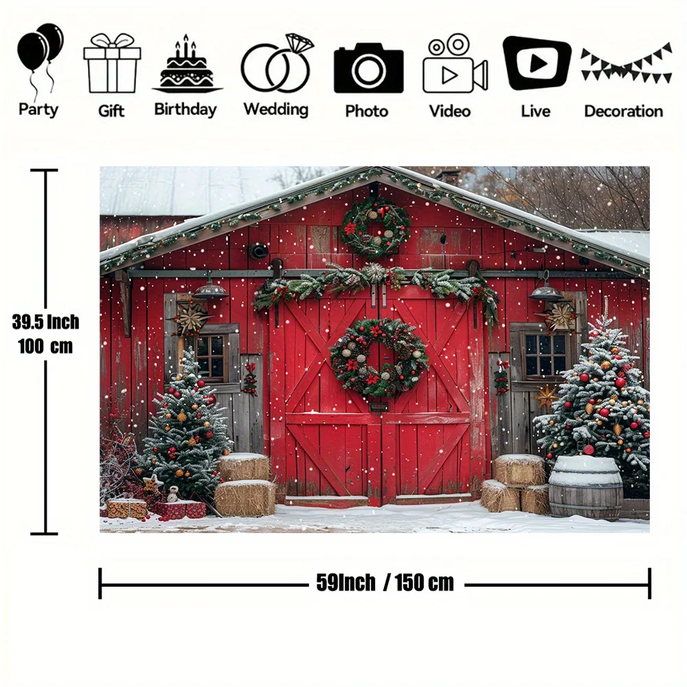 Рождественский фон для фотосъемки из полиэстера с изображением рождественской