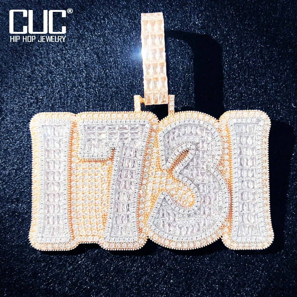 CUC Private Custom Letter Name Pendant For Men Wome Make Number Symbol Zircon Hip Hop Necklace Chain Fashion Jewelry
