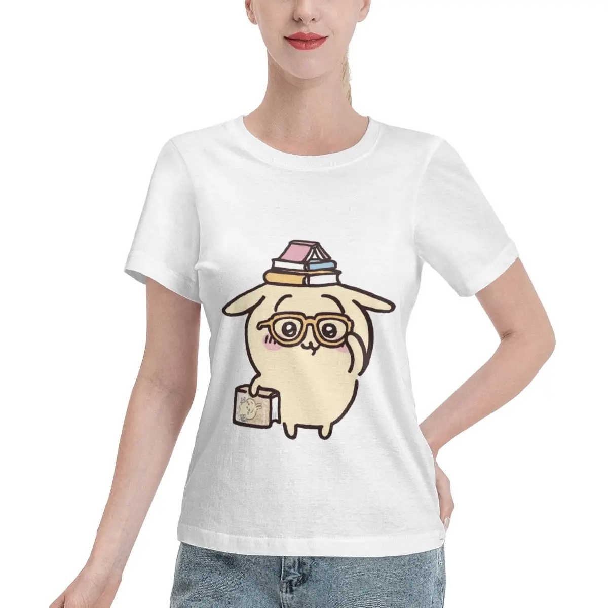 Chiikawa Women's 100% Cotton Short Sleeve T-shirt Top Loose Tshirt