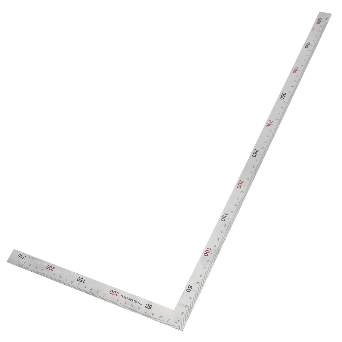 250 x 500mm Woodworking / Office Thicker 2mm Stainless Steel 90 Degree Right Angle Ruler