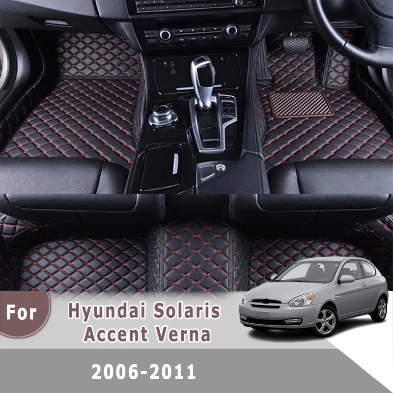 

Right Wheel Car Floor Mats For Hyundai Solaris Accent Verna 2006 2007 2008 2009 2010 Carpets Accessories Auto Covers Leather Rug
