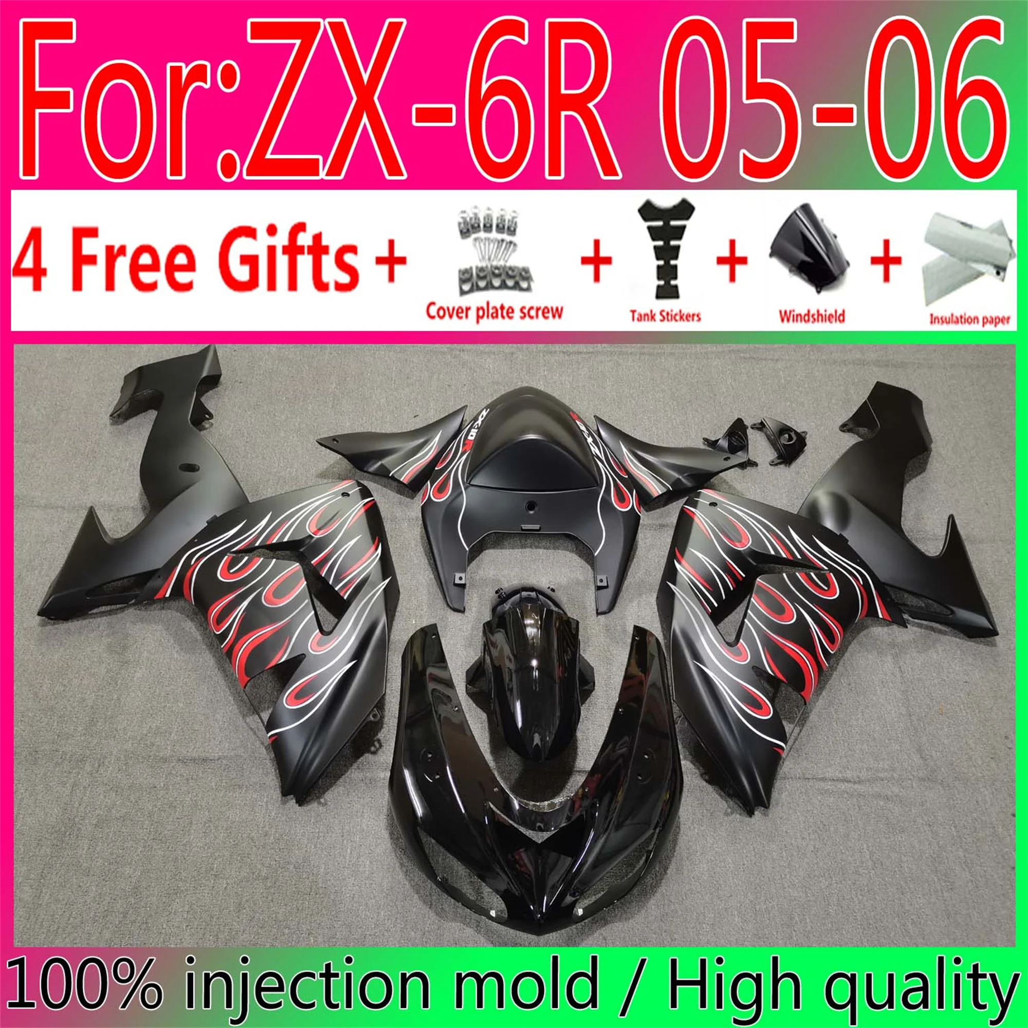 

New ABS whole Motorcycle Fairings Kit Fit For Kawasaki Ninja ZX-6R 2005 2006 zx6r 2005-2006 fairing