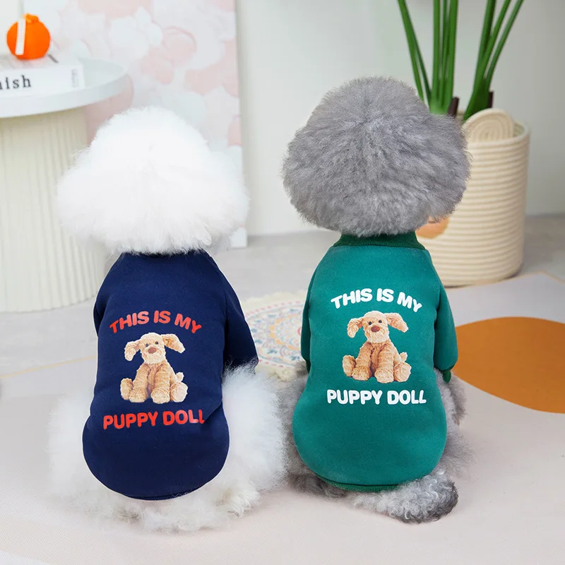 

Dog Hoodie For Small Dog Cat Dog Autumn Winter Clothes Teddy Bichon Pet Dog Clothes Polyester Warm Puppy Printing Dog Hoodie