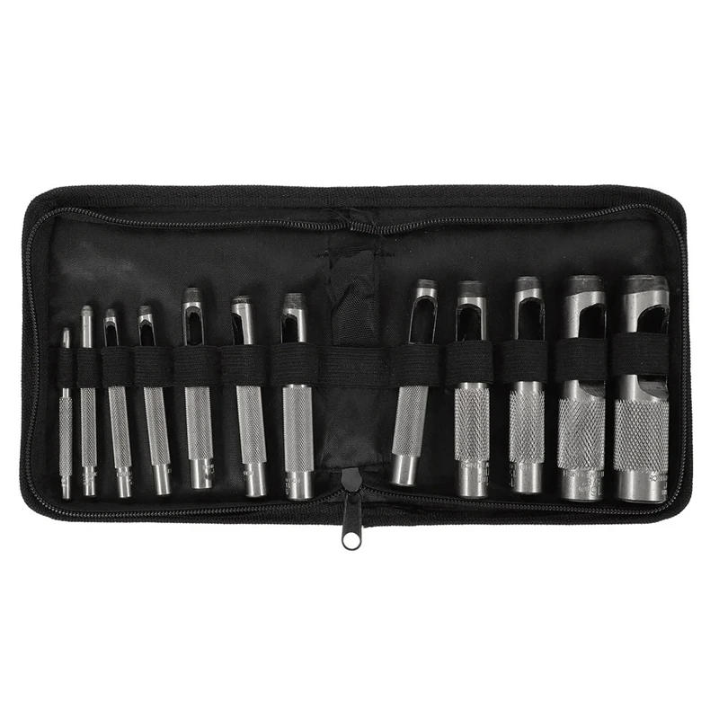 12 шт. Пробойники для кожи 1/8-3/48 дюйма (3-19 мм)