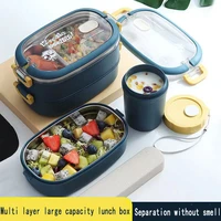 stainless steel insulated lunch box can be easily carried by microwave camping open lunch student office lunch