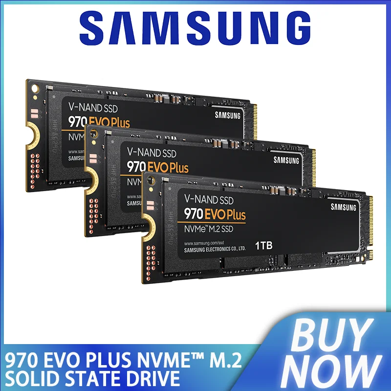 

Original SAMSUNG 970 EVO Plus NVMe M.2 SSD 1TB Solid State Drive TLC Hard Disk PCIe Gen 3x4 M2 SSD For Laptop Desktop