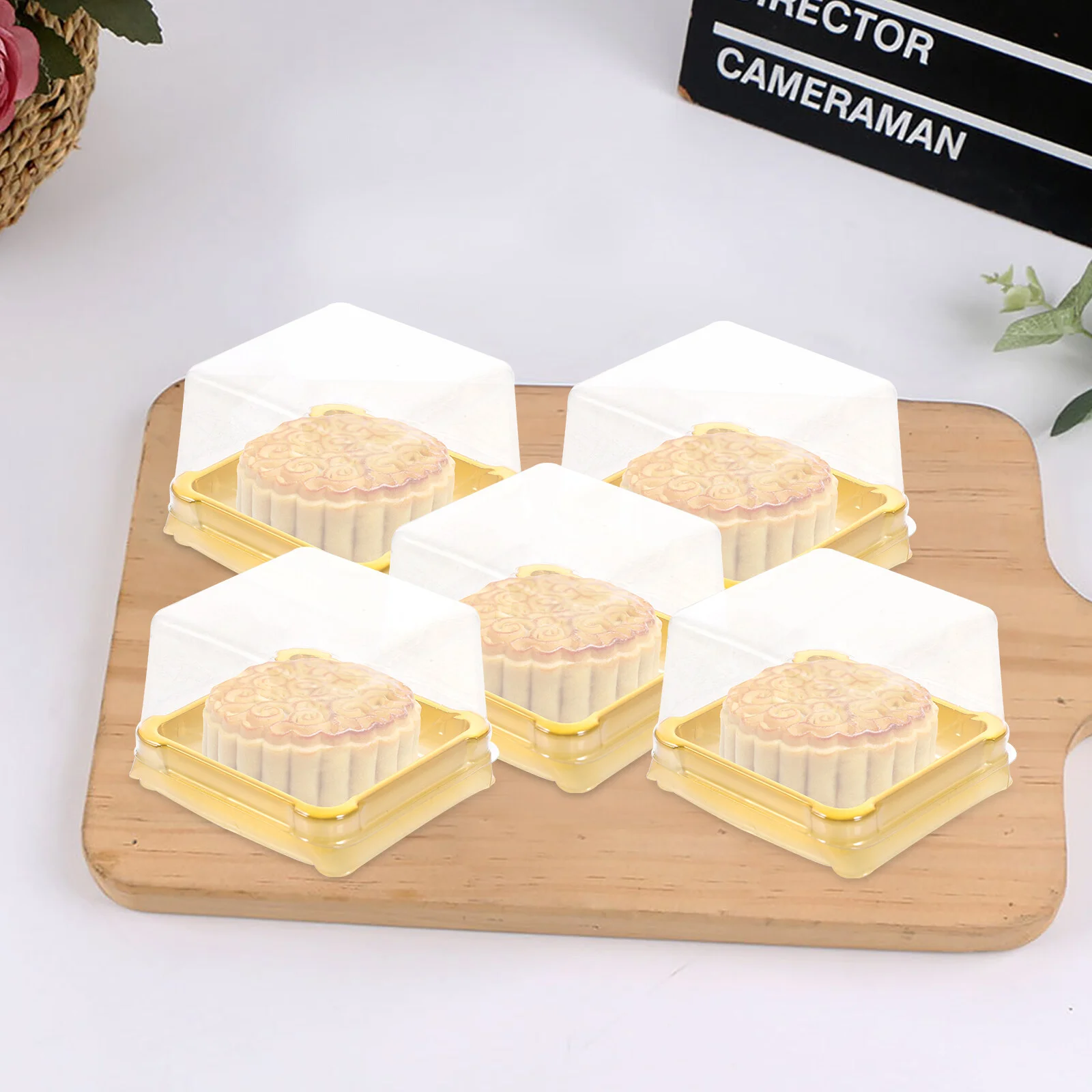 

50 Pcs Egg Yolk Crisp Box Mooncake Boxes Mini Plastic Containers Packing Cheese Bread